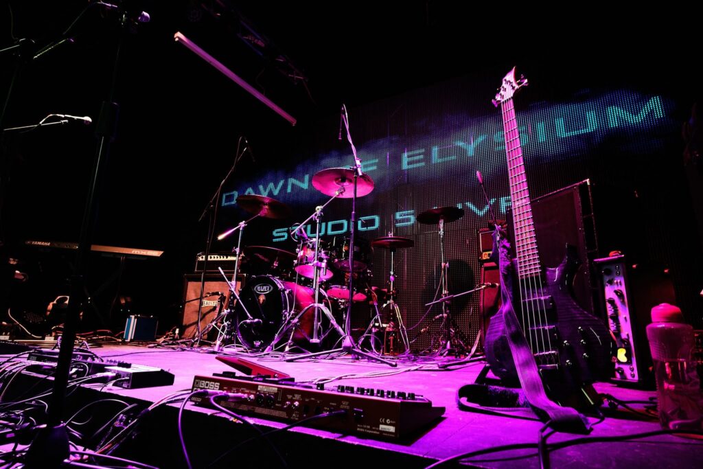 Filming Live takes for Orphan video at Studio 5 Live Keighley-Stewart Appleyard — Dawn of Elysium photograph