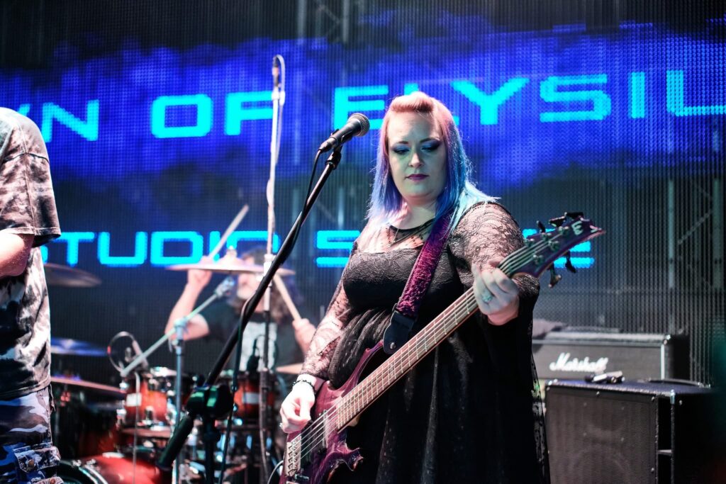 Filming Live takes for Orphan video at Studio 5 Live Keighley-Stewart Appleyard — Dawn of Elysium photograph